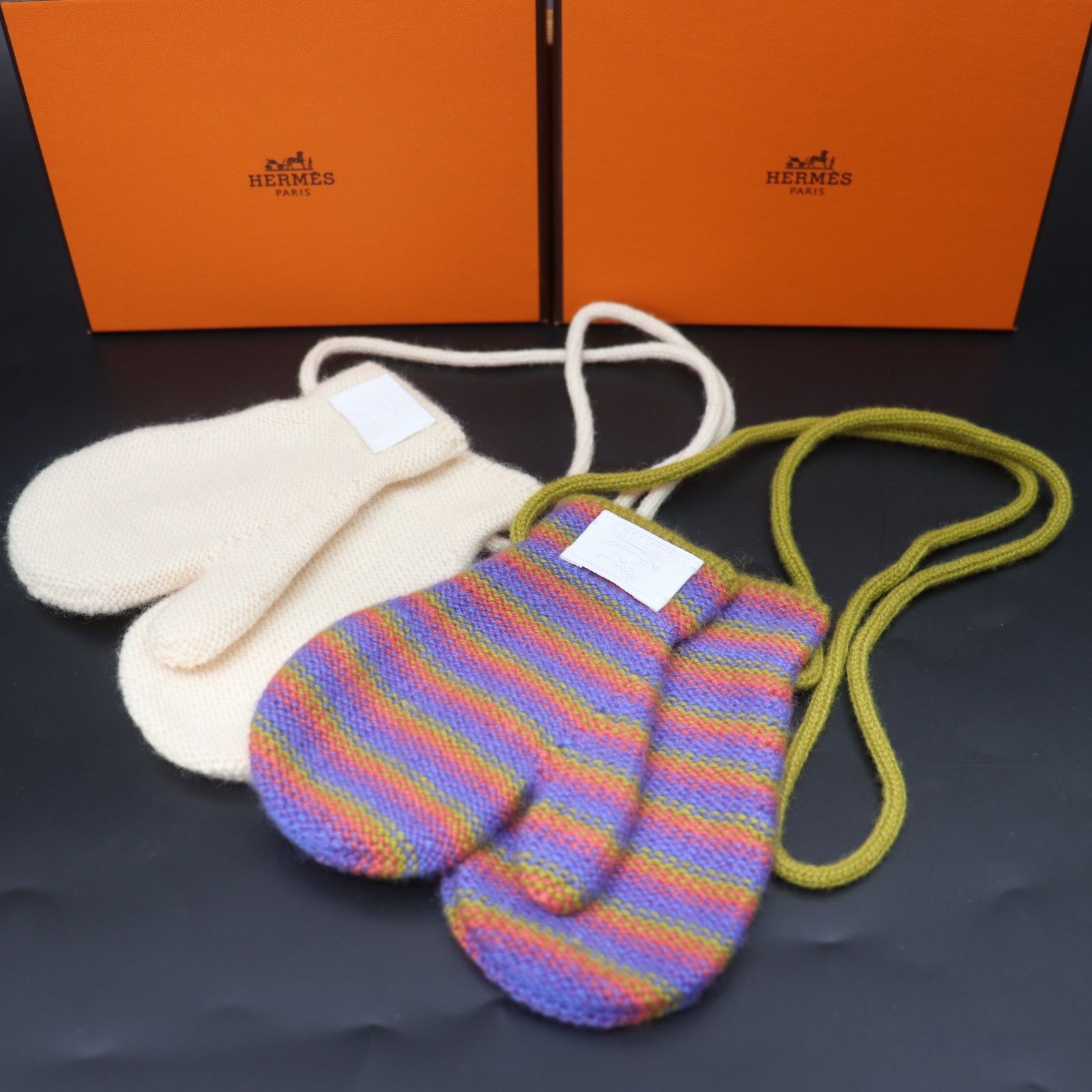 ITUT32I2OTJK HERMES エルメス ベビーミトン キッズ カシミヤ子供 手袋 