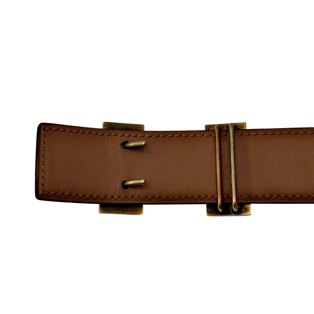 中古】 HERMES エルメス コンスタンス H レザーベルト ブラック