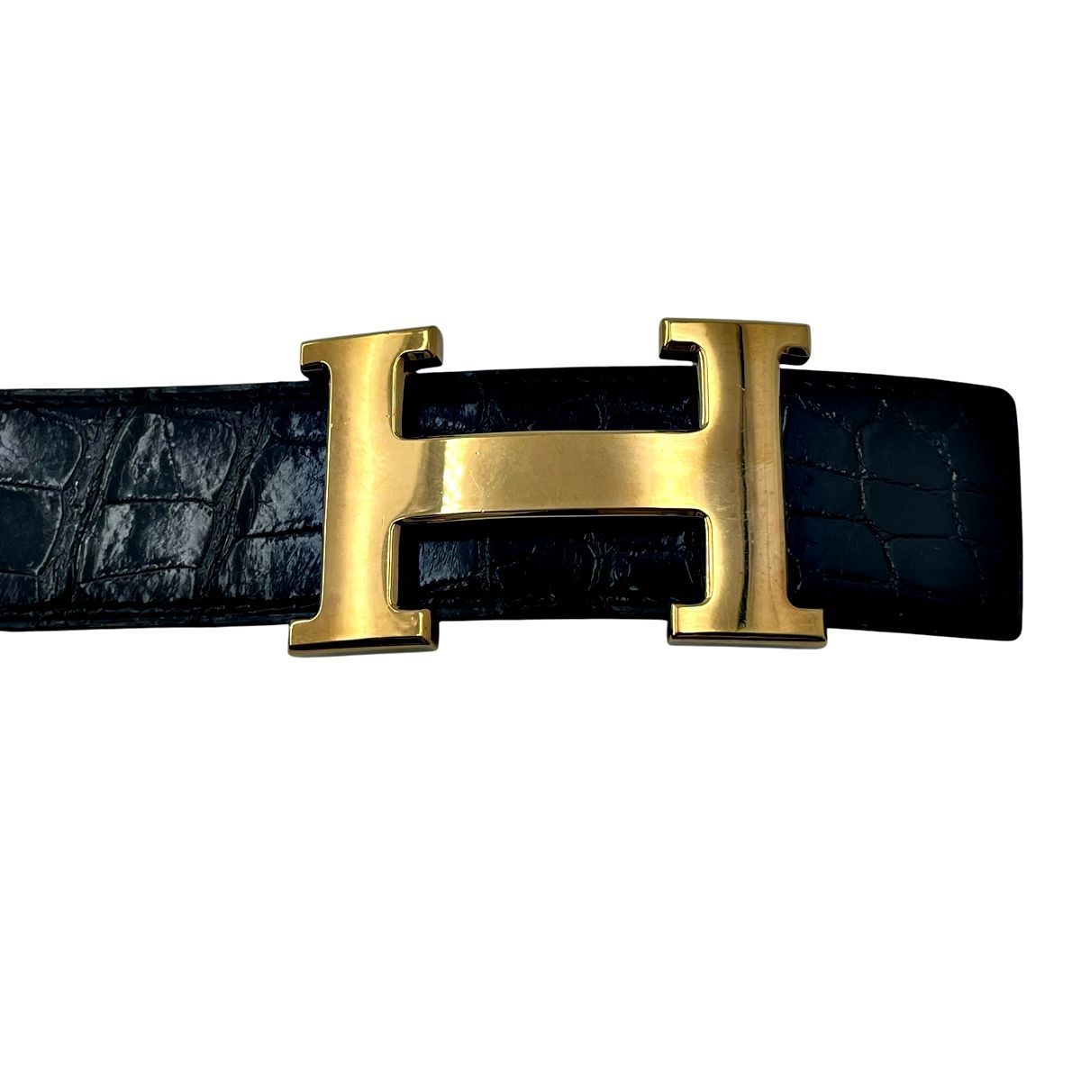 中古】 HERMES エルメス コンスタンス H レザーベルト ブラック