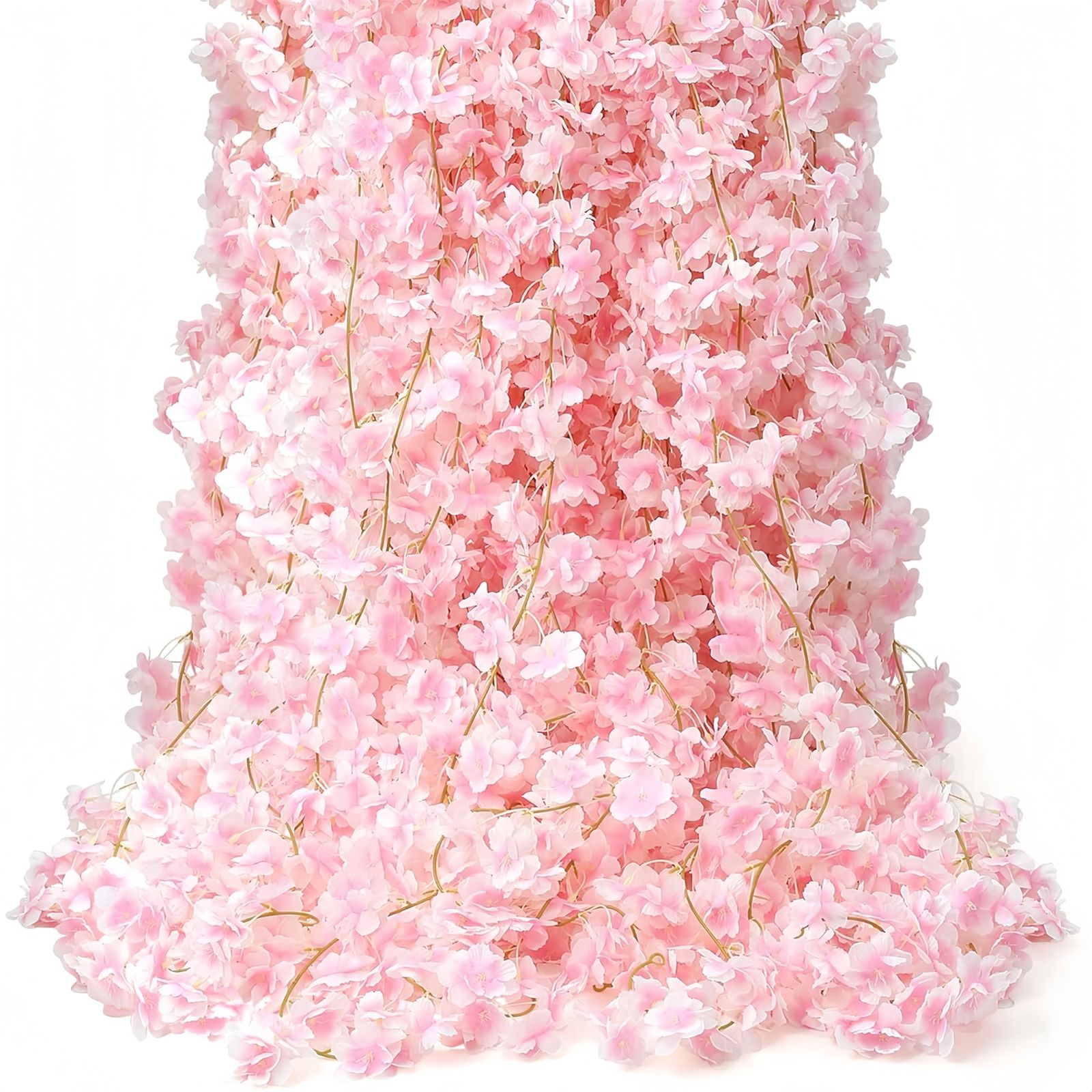 【特価商品】DIY 結婚式 母の日 人気 撮影用 観葉植物 藤の花 さくら 飾り プレゼント 庭園 花輪 桜の花 桜の花 壁掛け 店舗装飾用 インテリア フェイクフラワー 枯れない花 人工造花 桜 (6本入り) 桜 シルクフラワー 全長1.8m 3本入り/6本