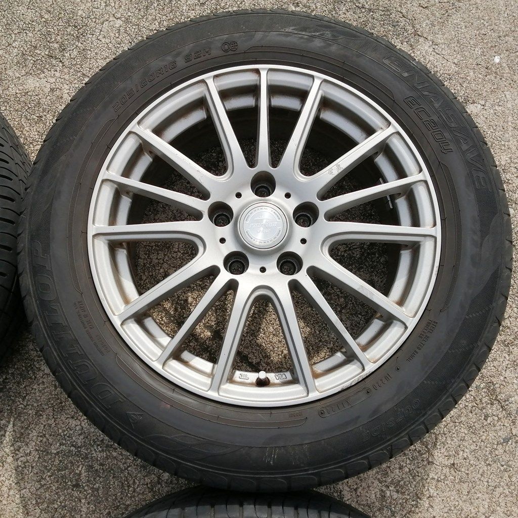 社外アルミ 夏タイヤ付 4本セット 16インチ 205/60R16 DUNLOP 2022年 