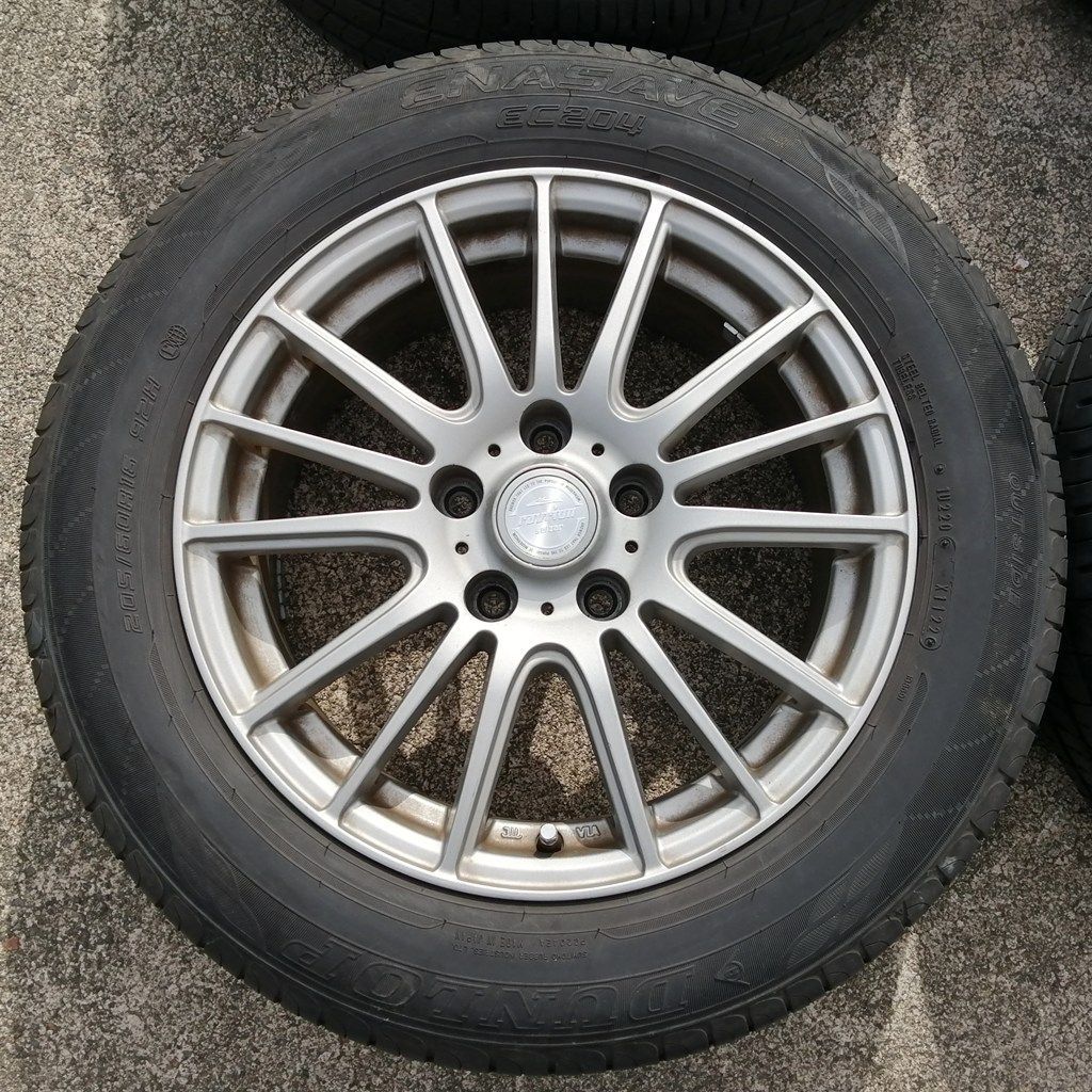 社外アルミ 夏タイヤ付 4本セット 16インチ 205/60R16 DUNLOP 2022年 
