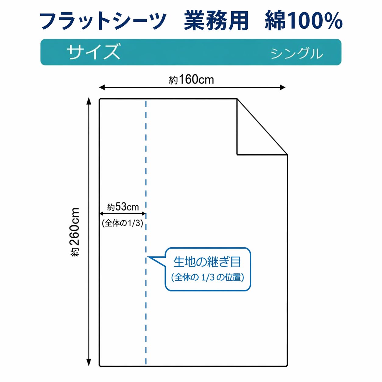 業務用フラットシーツ（綿100%） 約160×260cm【訳あり】 - メルカリ