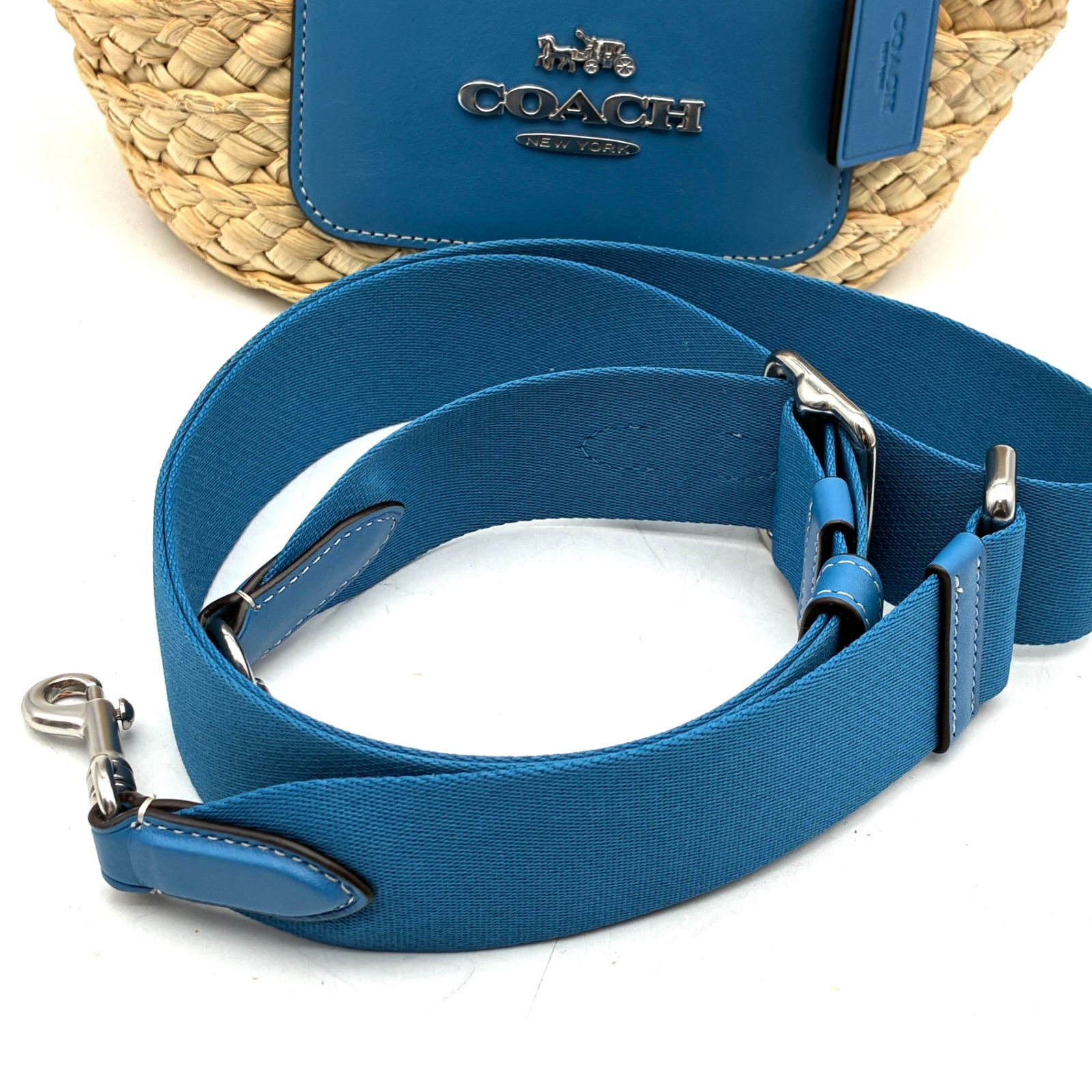 未使用に近い COACH コーチ かごバッグ ストローバッグ 2way トート 