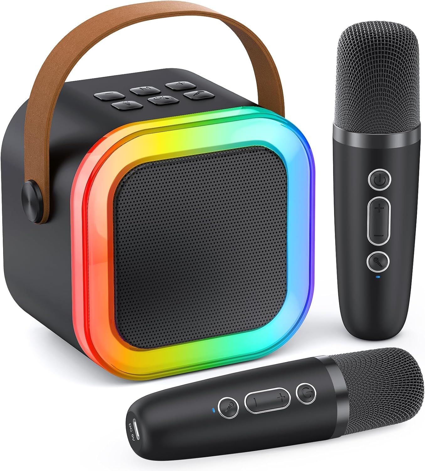 MonoKi カラオケセット Bluetooth5.3 スピーカー ワイヤレス マイク 2