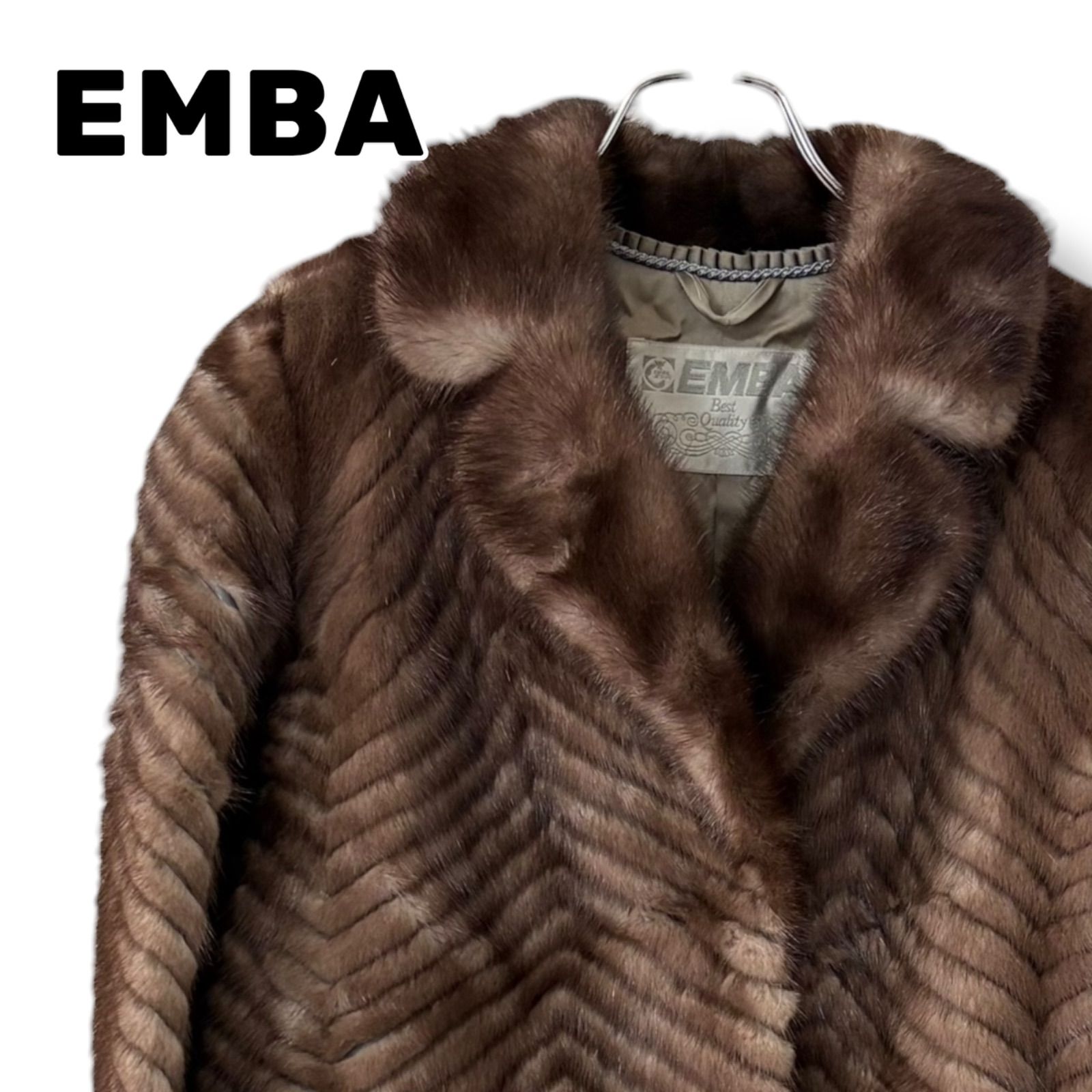 EMBA エンバ ブラウン レディース 長袖 アウター ジャケット ファー