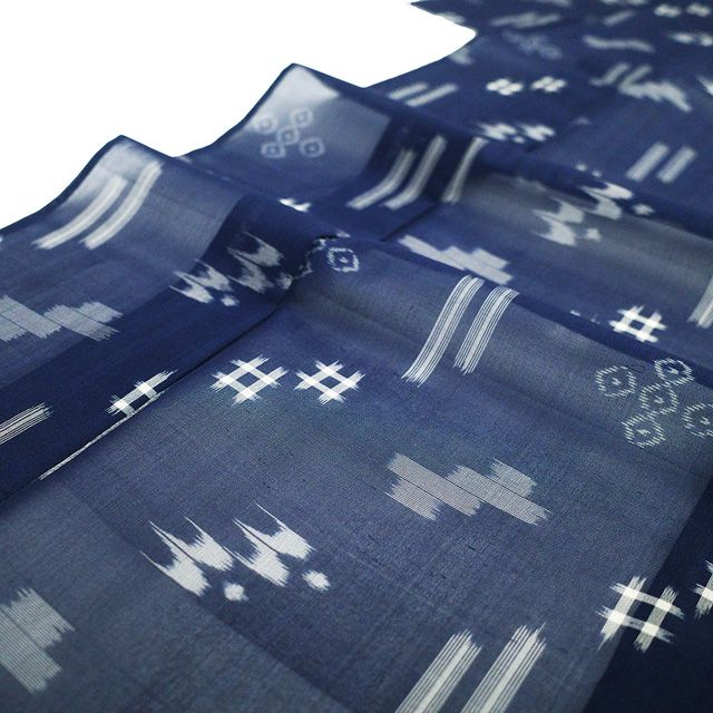 【単】本場琉球かすり281 新古品】 夏物 本場琉球かすり 夏琉球 単衣 着物 未使用 伝統工芸品