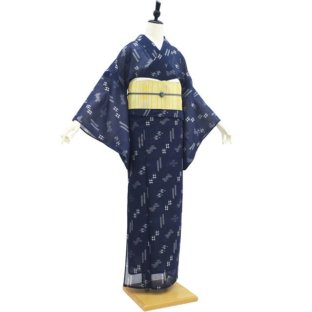新古品】 夏物 本場琉球かすり 夏琉球 単衣 着物 未使用 伝統工芸品