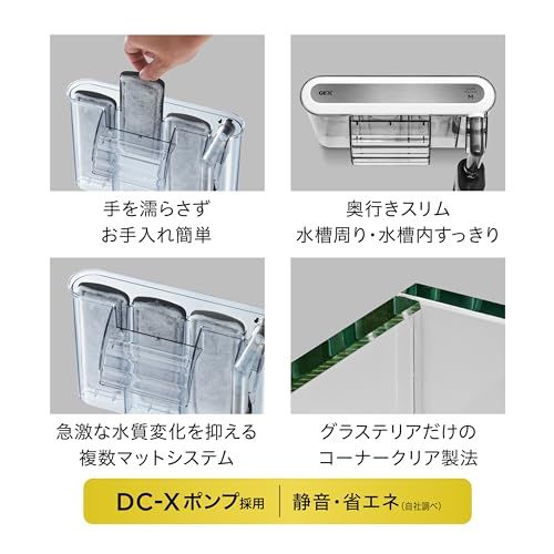 ジェックス グラステリアスリム600 フレームレス水槽 W60×D20×H25cm 約26L　とその他 ジェックス グラステリアスリム600 フレームレス水槽 W60×D20×H25cm 約