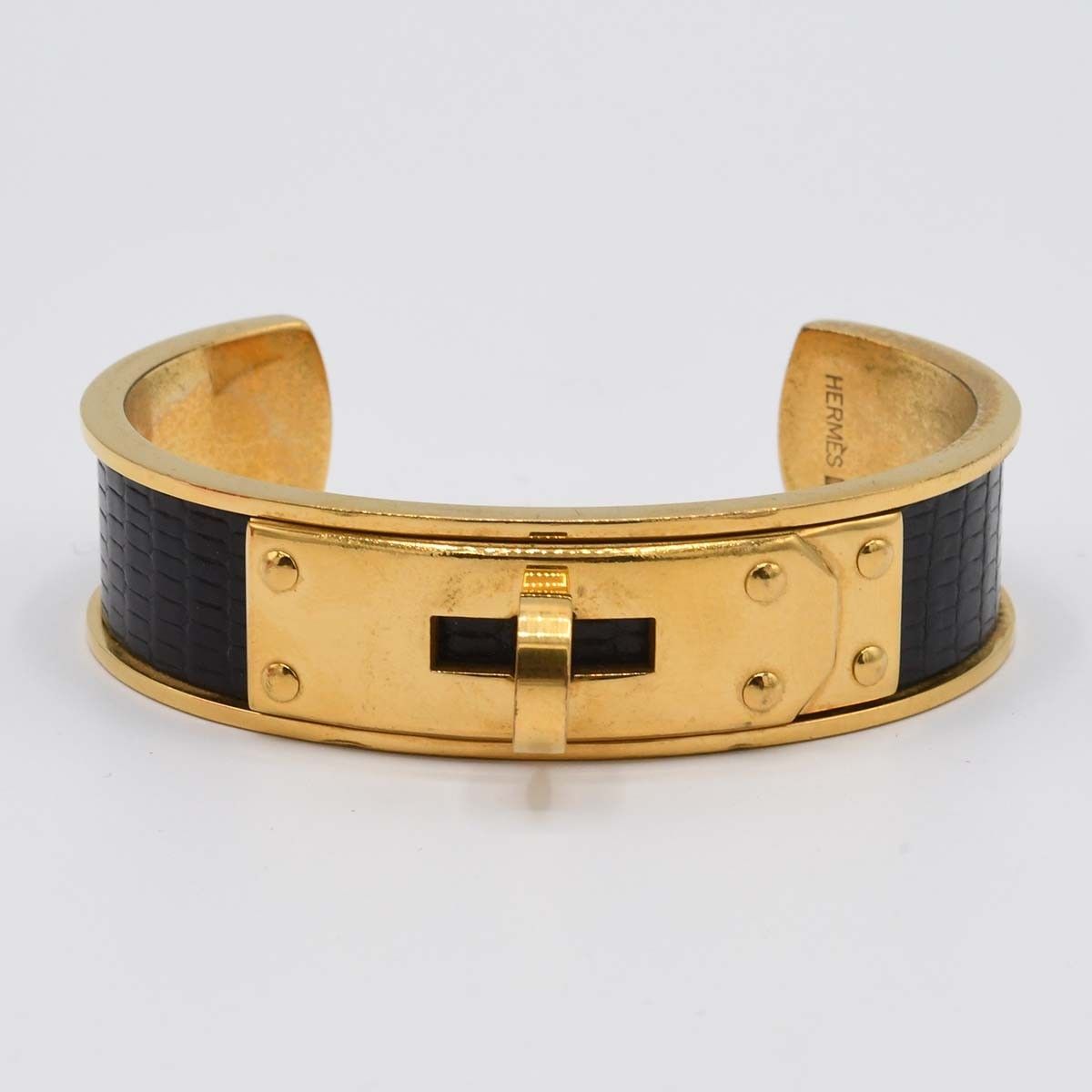 HERMES エルメス バングル ケリー ブラック ゴールドカラー 