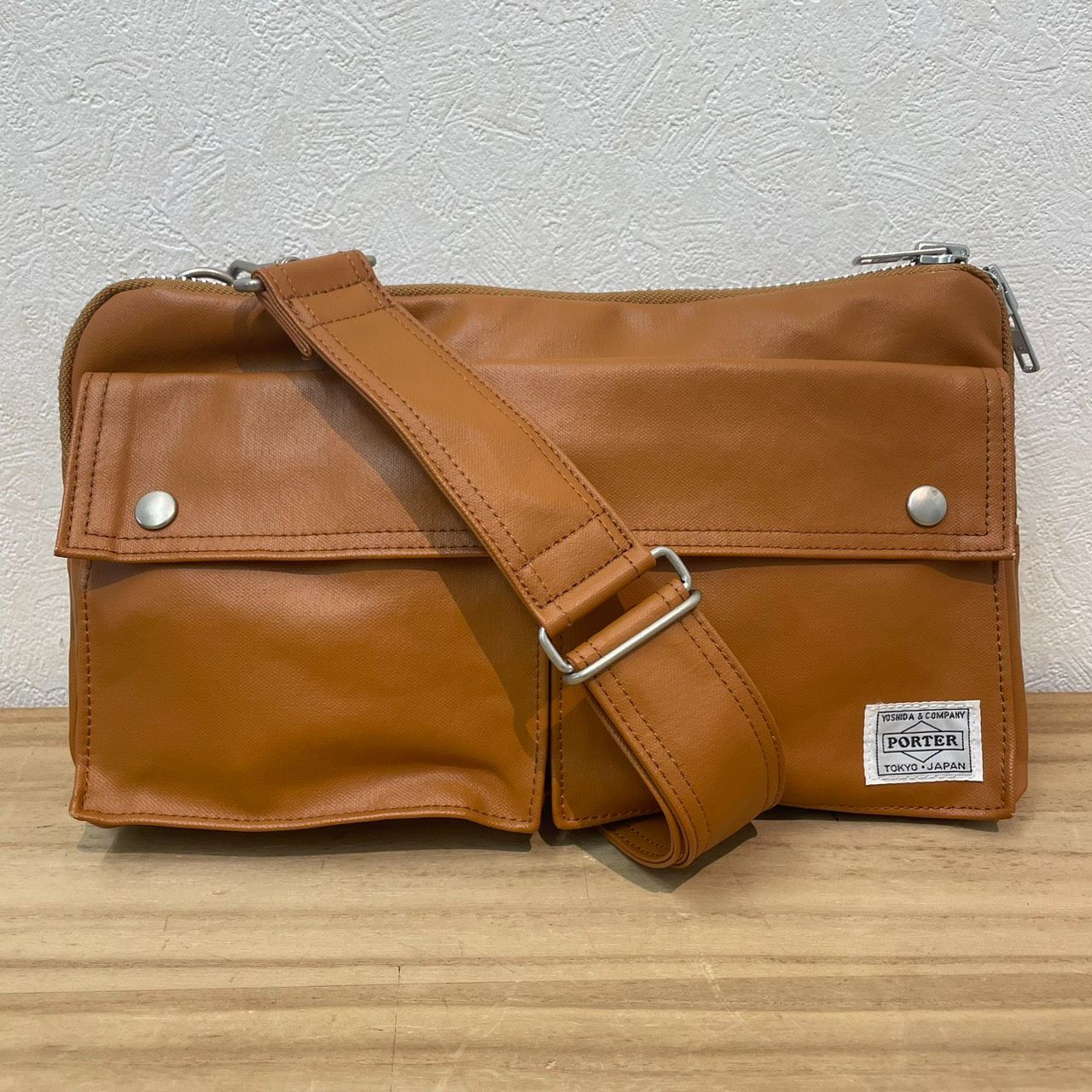 成】限定カラー!! PORTER ポーター ブラウン キャメル ボディバッグ 