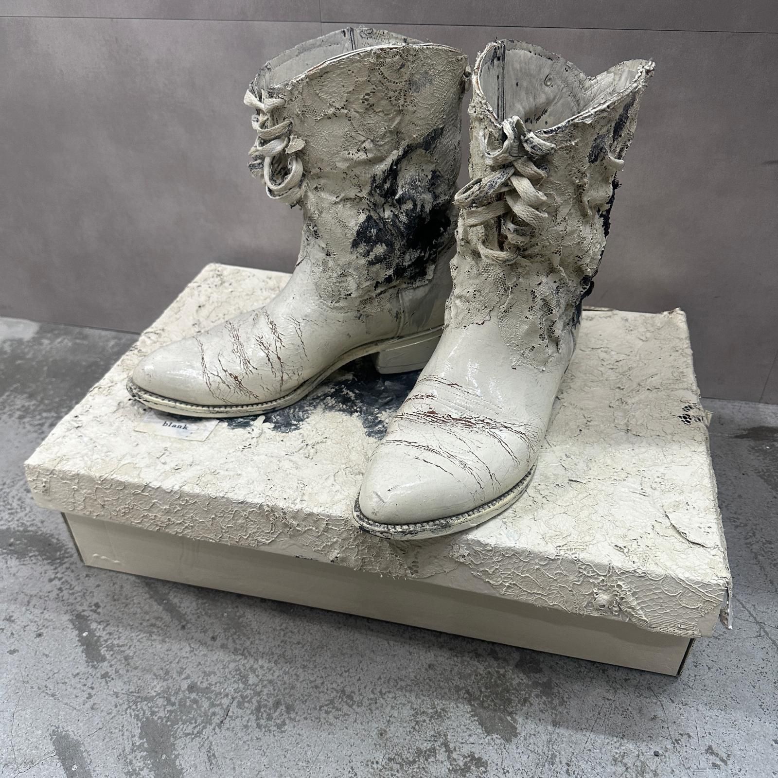 y*o様 Blank ウエスタンブーツ blank WESTERN BOOTS 装飾 ウエスタンブーツ ブランク ホワイト F