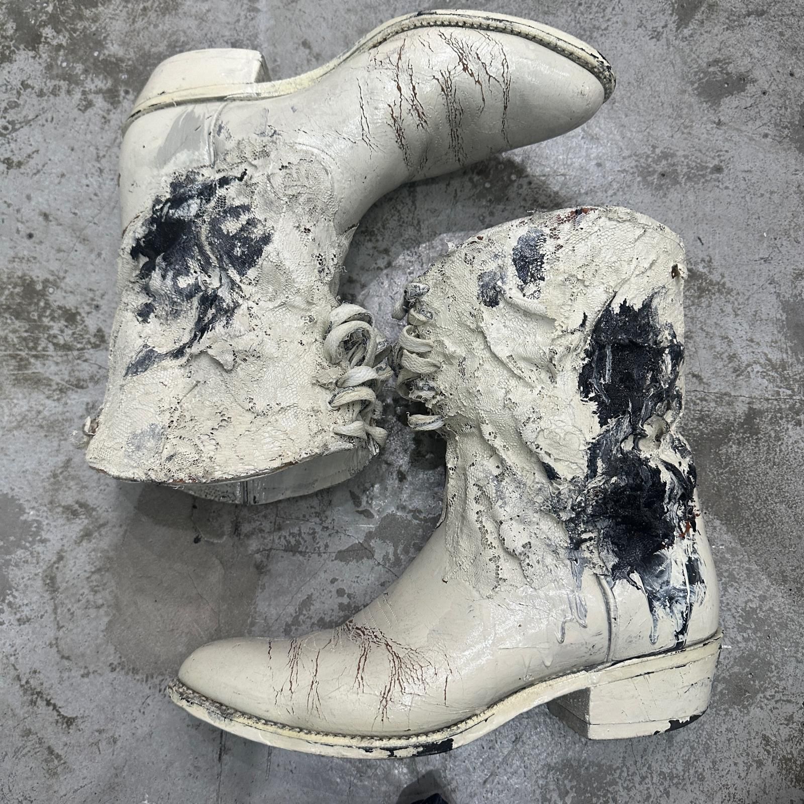 blank WESTERN BOOTS 装飾 ウエスタンブーツ ブランク ホワイト F