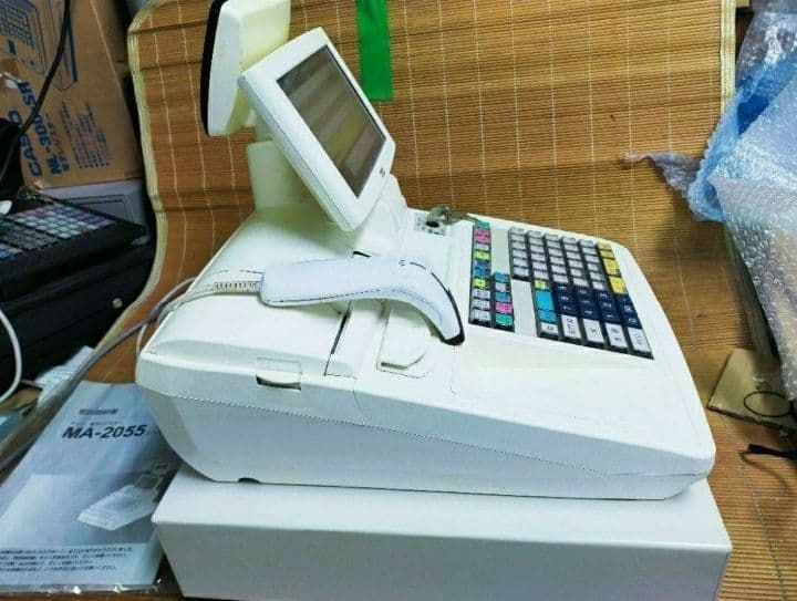 【値下中】テックレジスターMA-2055　インボイス対応スキャナー付き TOSHIBA（東芝） 東芝テック MA-2055-V2-R ホワイト POSレジスター