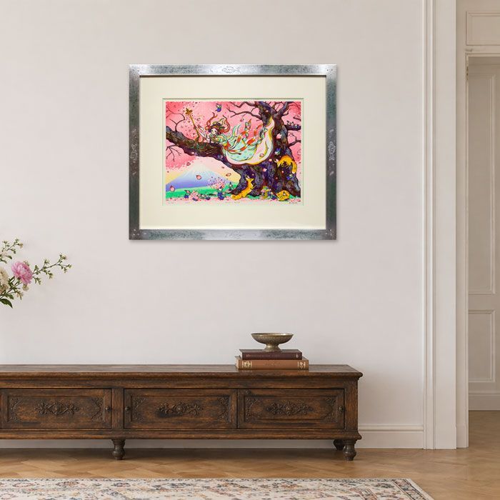 木版画 手摺り 風鈴丸「サクラサクヤ」 真作保証 額装済 桜 満開 木