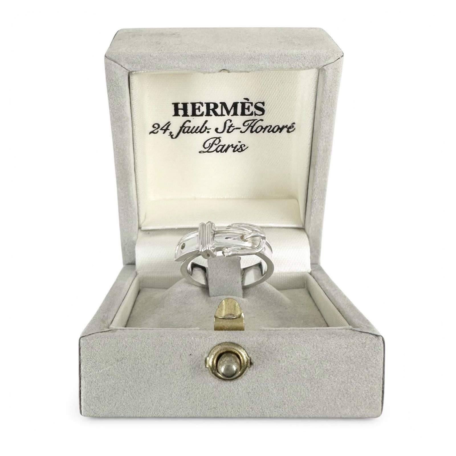美品△HERMES エルメス サンチュール SV925 ベルトデザイン リング