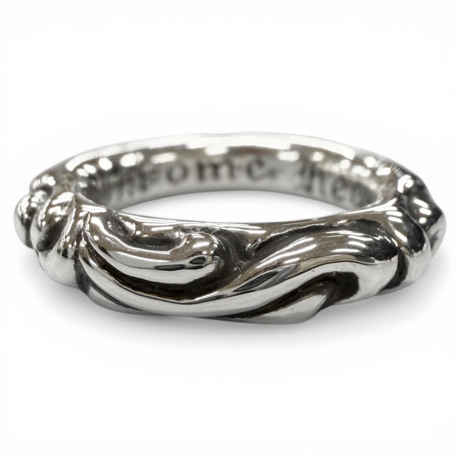 極美品▽CHROME HEARTS クロムハーツ スクロールバンド 925 リング 