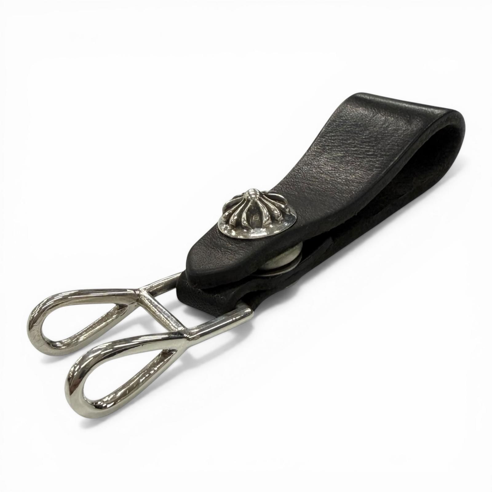 美品▽CHROME HEARTS クロムハーツ レザー 925 ベルトループ クロス