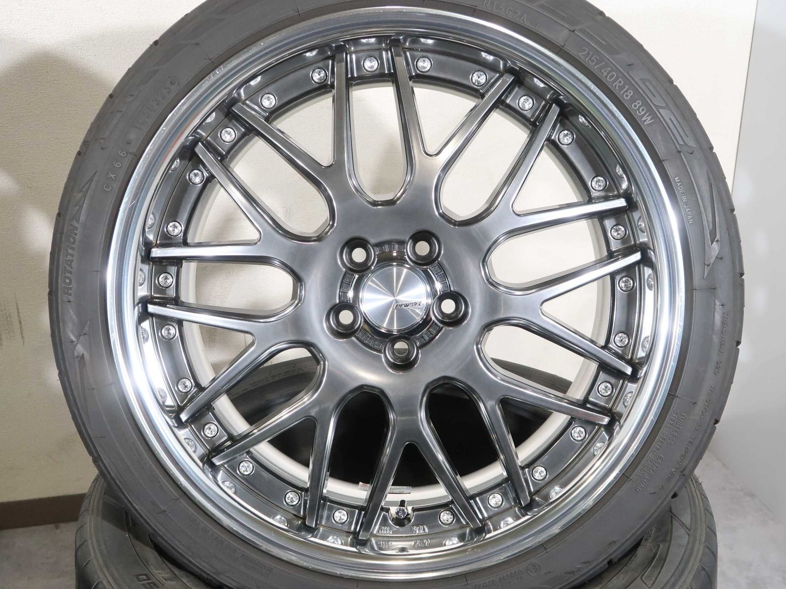 ジャンク品 4本 WORK Lanvec LM1 18インチ 7.5J +43 5H PCD 100