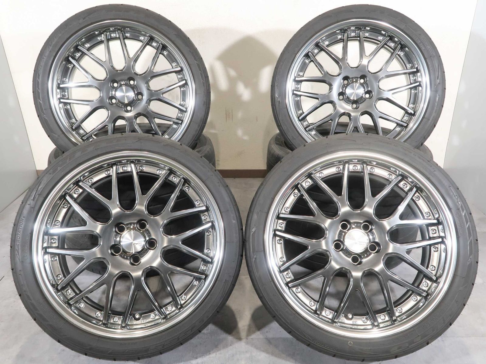 ジャンク品18インチ ジャンク品 4本 WORK Lanvec LM1 18インチ 7.5J +43 5H PCD 100