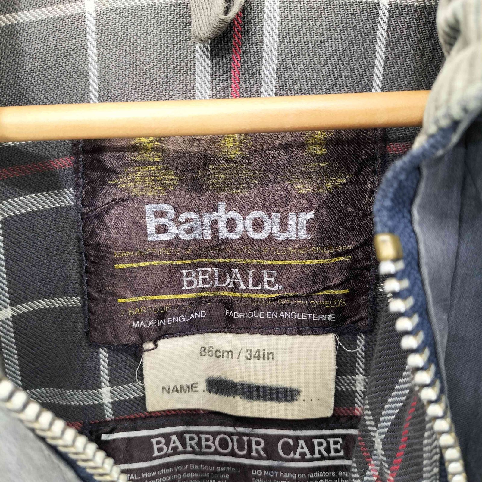 バブアー Barbour 80-90s イングランド製 3ワラント BEDALE オイルド 