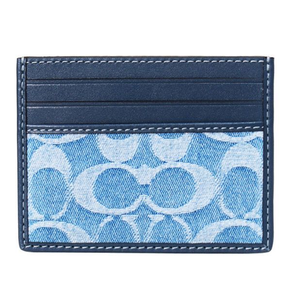 コーチ COACH カードケース デニム ブティック Cロゴ 新品 コーチ カードケース COACH デニム レザー シグネチャー スリム カード