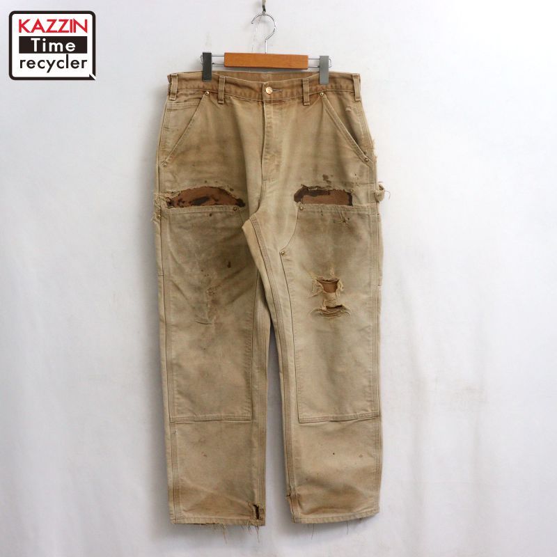 00s USA製 Carhartt ダブルニー ダック ペインターパンツ メンズ 表記34-30サイズ