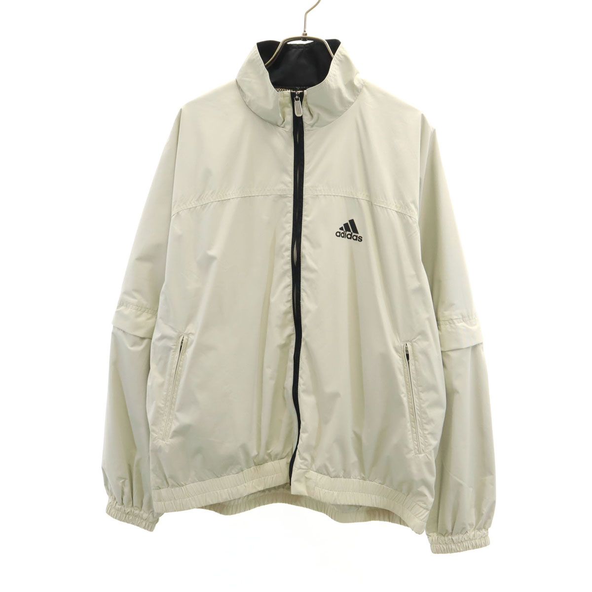 美品 adidas アディダス ナイロンジャケット M ベージュ 裏メッシュ 