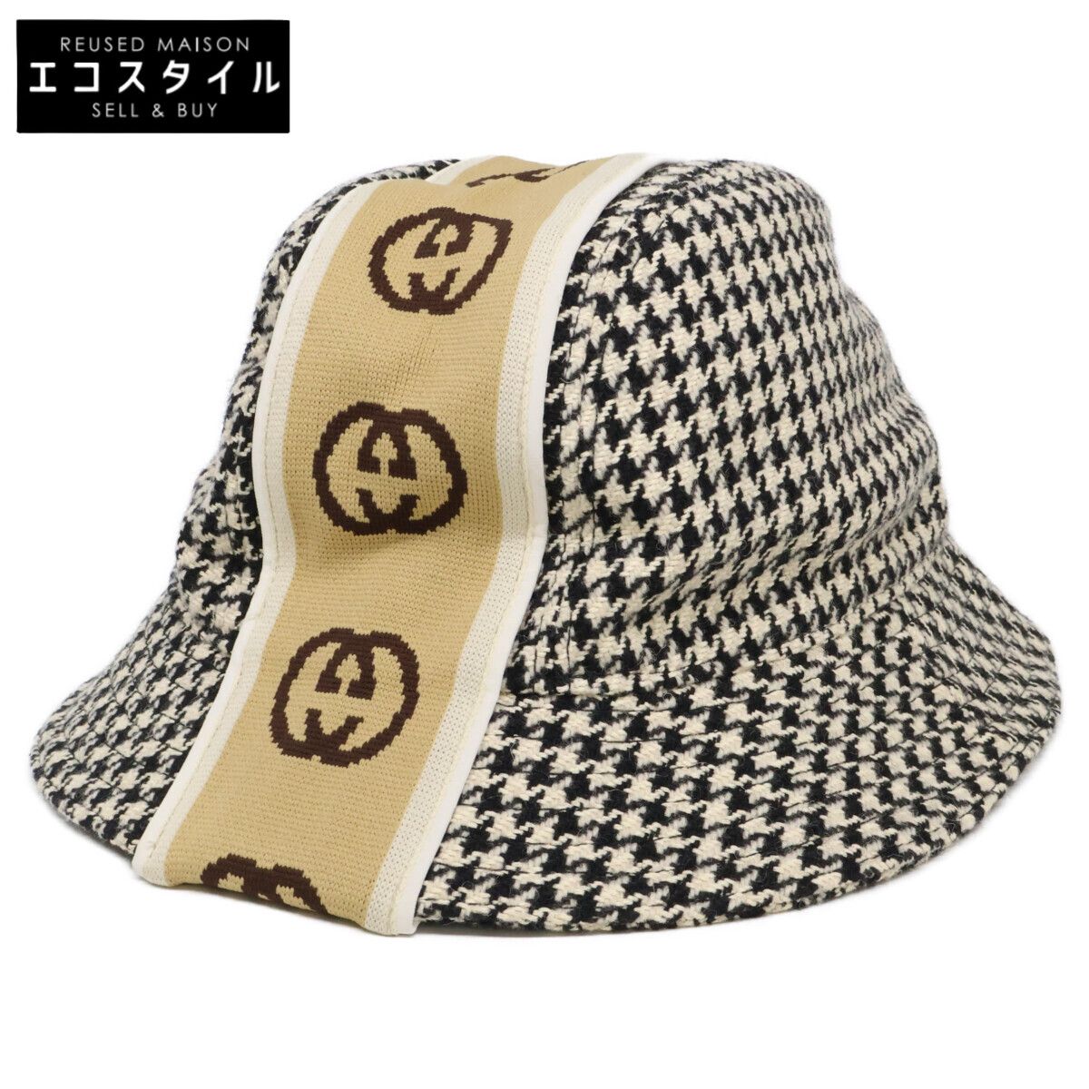 GUCCI グッチ 599219 4H148 ハウンドトゥース バケットハット M 58cm