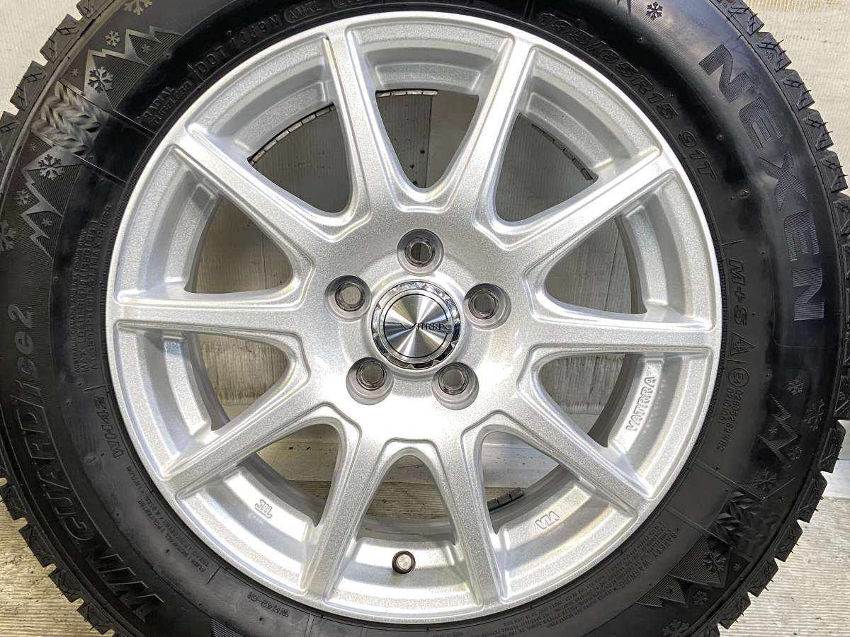 195/65R15 ネクセン WIN GUARD ice2 VATRRA 15x6.0 45 100-5穴 中古 