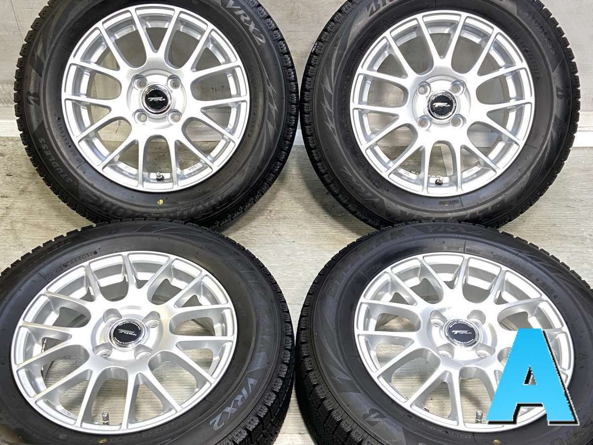 WEDS アルミ 14インチ Treffer 5穴 マルチ 100/114.3 ブリヂストン VRX 185/70R14 2018年 4本セット 中古 苫小牧西店 WEDS（ウェッズ） ウェッズアドベンチャー スタットベルク WEDS
