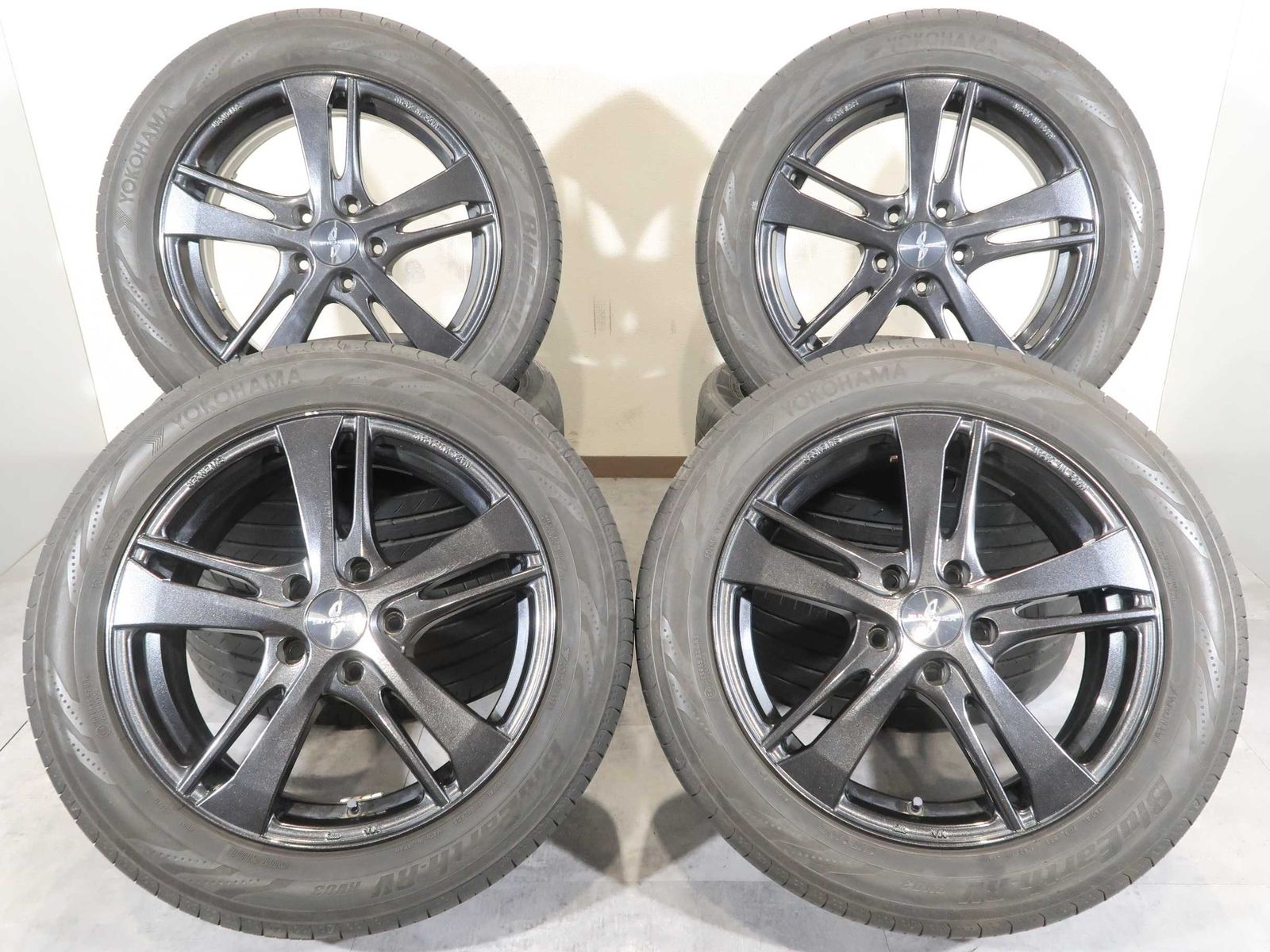 【中古】オデッセイ ヴェゼル等215/55R17 17x7J+53 5穴114.3 ホンダ（HONDA） オデッセイ 純正 17インチ ダンロップ 215/55R17