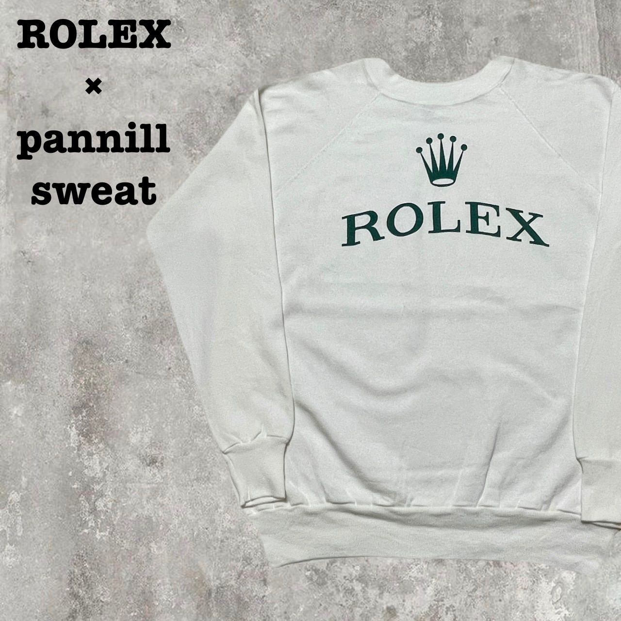 ROLEX ロレックス ロゴ スウェット JERZEES USA ホワイト XL 80s Pannill ROLEX スウェット XL USA製 ホワイト パニール ロレックス
