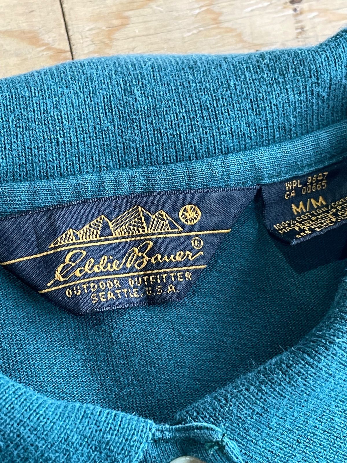 1990's Eddie Bauer L/S Henry Neck Tee SIZE : M 1990年代 エディー