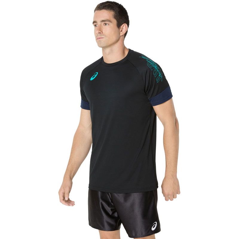 【新作入荷，豊富な】 アシックス asics プラクティス半袖シャツ(袖切替) バレーボール、バスケットボール、ハンド ウェア (2053a210-002)、(002)パフォーマンスブ その他