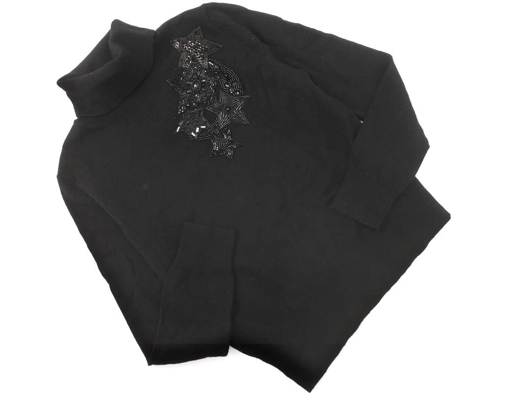 DAMA Collection　ダーマコレクション　ニット　L　セーター　黒 DAMA collection ダーマコレクション ウール100% スパンコール ビーズ