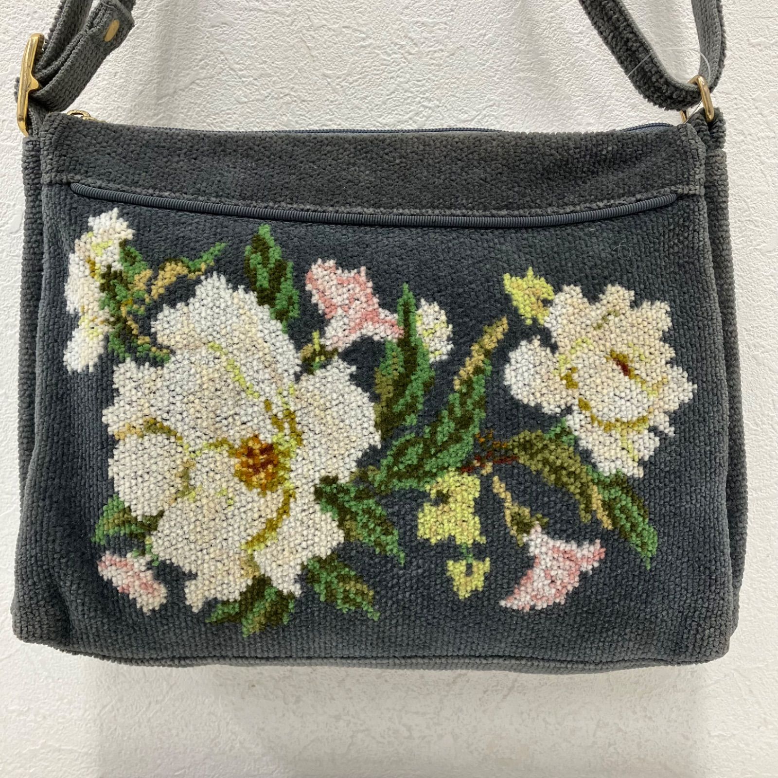 2298 FEILER フェイラー ラシャス ショルダーバッグ グレー 花柄