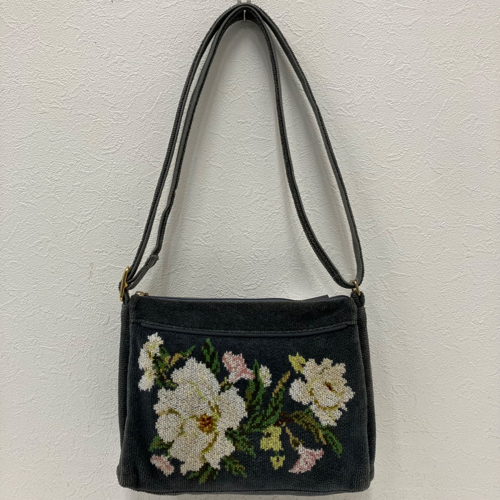 2298 FEILER フェイラー ラシャス ショルダーバッグ グレー 花柄