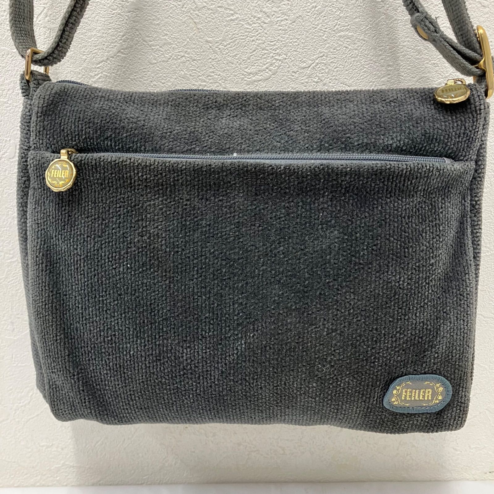 2298 FEILER フェイラー ラシャス ショルダーバッグ グレー 花柄 