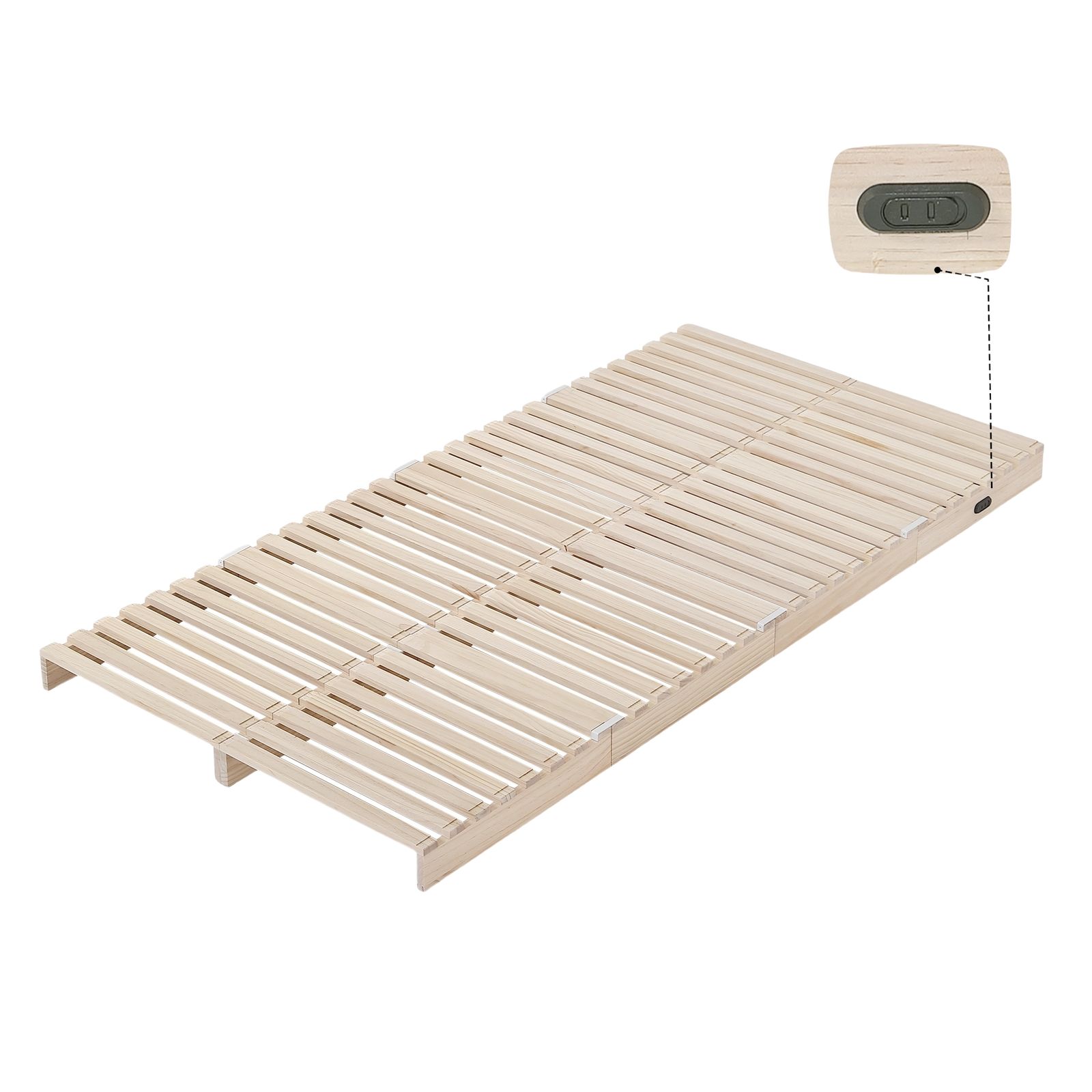 新入荷|パレットベッド 8枚セット すのこベッド コンセント付き 天然パイン材 ローベッド 50*50cm 組み換え自由 木製 天然木 軽量 ベッド パレット ロータイプ ベッドフレーム 【Natural】