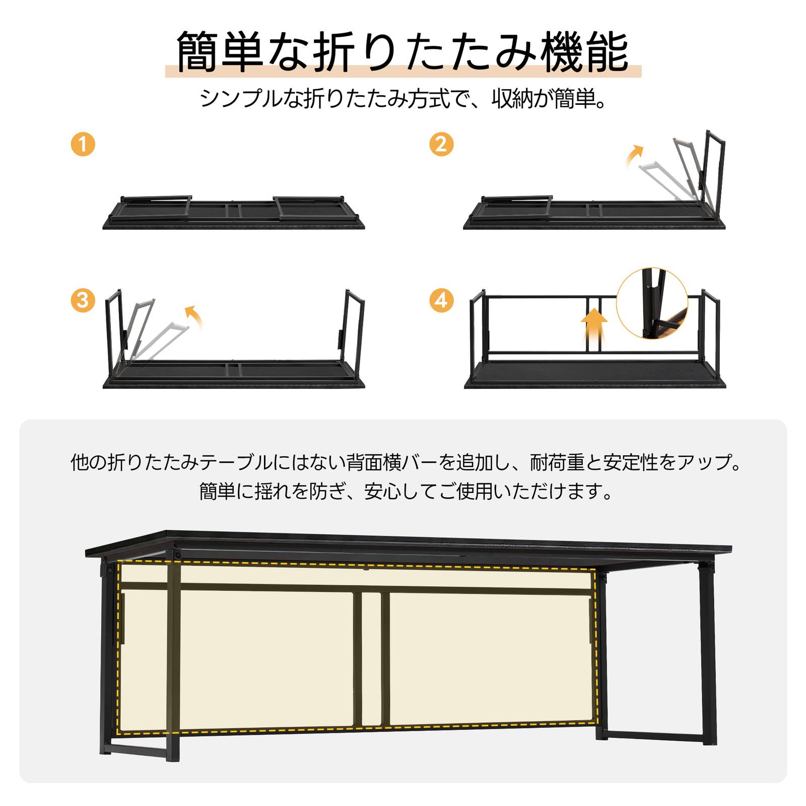 幅120cm】パソコンデスク シンプルワークデスク ゲーミングテーブル 高 