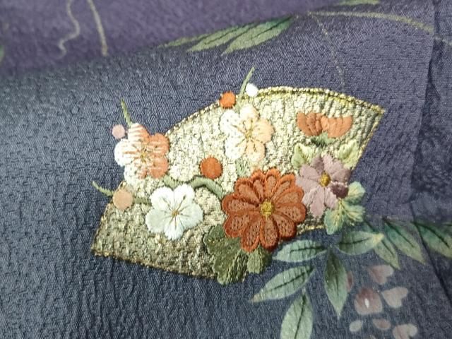 平和屋着物□訪問着 刺繍 地紙枝花文 暈し染め 金彩 やまと誂製 正絹