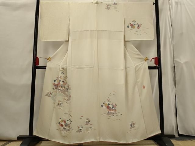 平和屋着物■訪問着　友禅　作家物　風景花文　正絹　逸品　AABI0296st 平和屋着物□訪問着 友禅 作家物 風景花文 正絹 逸品 AABI0296st
