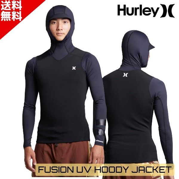 HURLEY ハーレー FUSION UV HOODY JACKET MZHJKF 2026年 紫外線対策 メンズ ウェットスーツ 長袖 タッパー ラッシュガード ブラック 送料無料