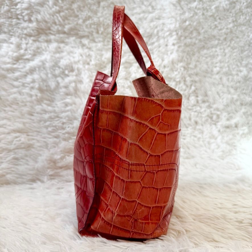 美品　フルラ FURLA  トートバッグ クロコダイル型押し  レザー  ローズ レッド 楽天市場】【中古】FURLA(フルラ) クロコ型押し 2WAYトートバッグ