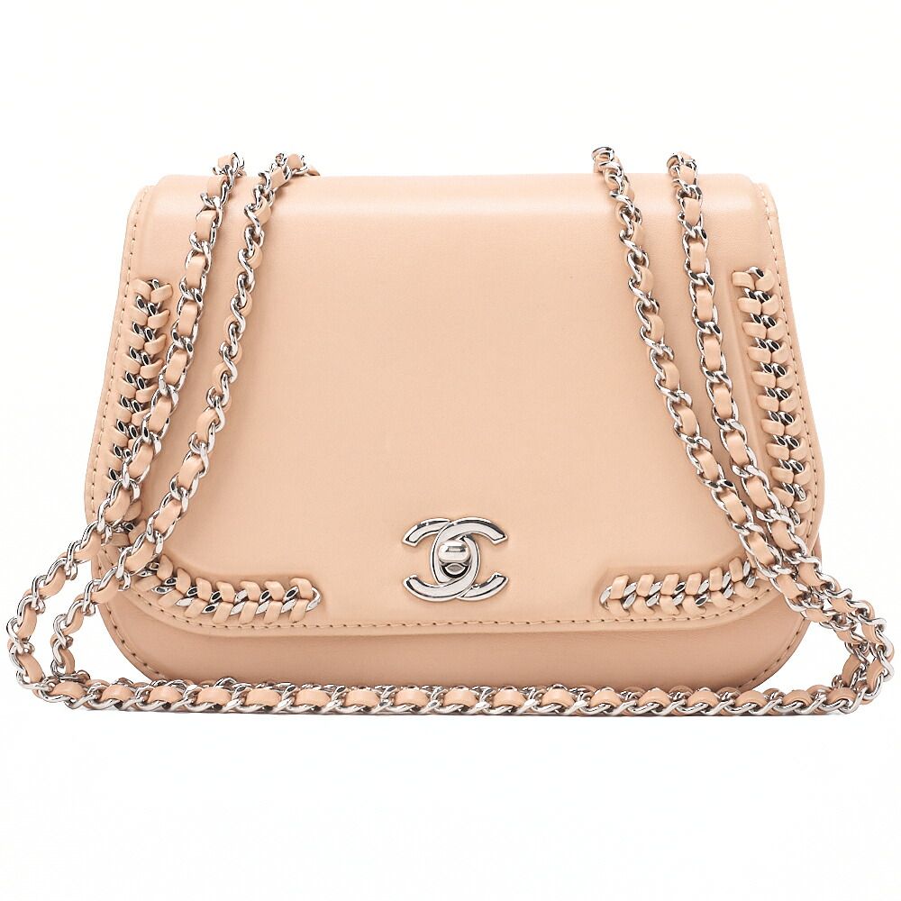 CHANEL ウエストポーチ ビコローレ ラムスキン ターンロック ベージュ マトラッセ CHANEL シャネル 23 チェーンショルダーバッグ ラムスキン