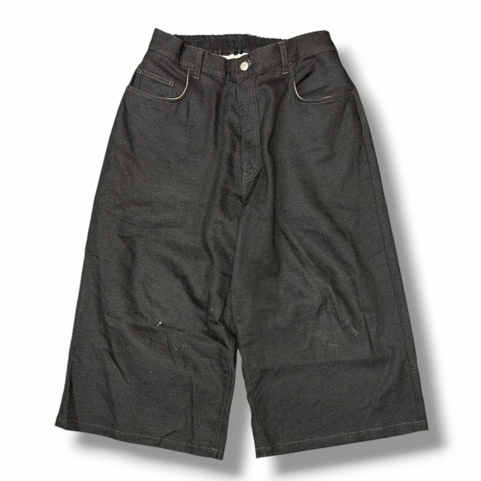 参考上代30800円 COOTIE 25AW Reverse Loop Denim 5 Pocket Shin Cut Wide Easy Pants リバースループワイドデニムパンツ ８分丈 クーティー CTE-25A104 ブラック L （14274M） 参考上代30800円 COOTIE 25AW Reverse Loop Denim 5 Pocket Shin Cut