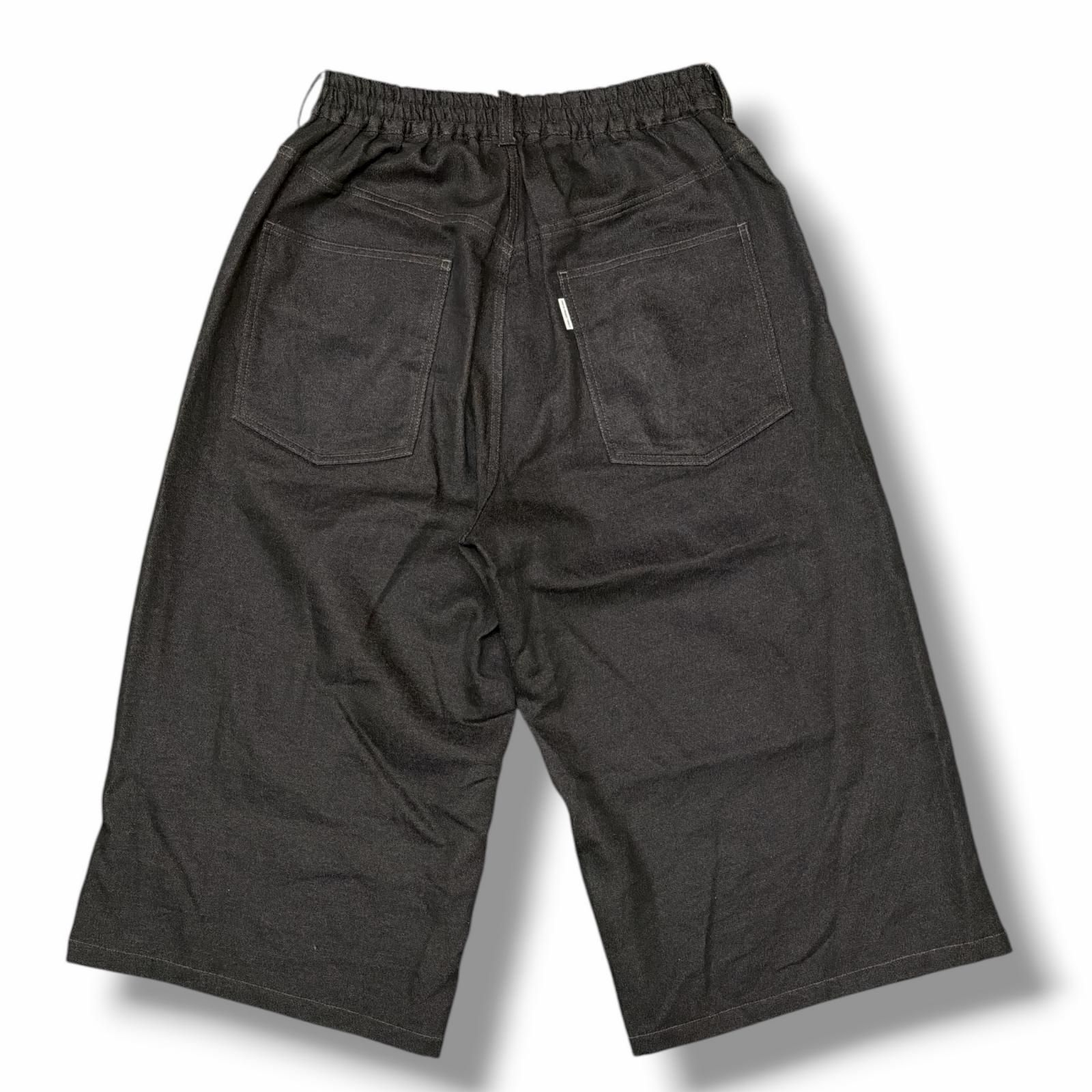 参考上代30800円 COOTIE 25AW Reverse Loop Denim 5 Pocket Shin Cut Wide Easy Pants リバースループワイドデニムパンツ ８分丈 クーティー CTE-25A104 ブラック L （14274M） 参考上代30800円 COOTIE 25AW Reverse Loop Denim 5 Pocket Shin Cut