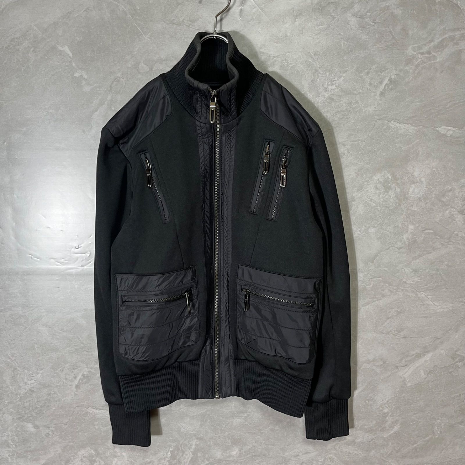 【極美品】ザラ　フェイクレザー　ブルゾン　ジャケット　ブラック　ジップアップ ZARA - 【完売品】ZARA ボア&フェイクレザージャケット Lサイズ