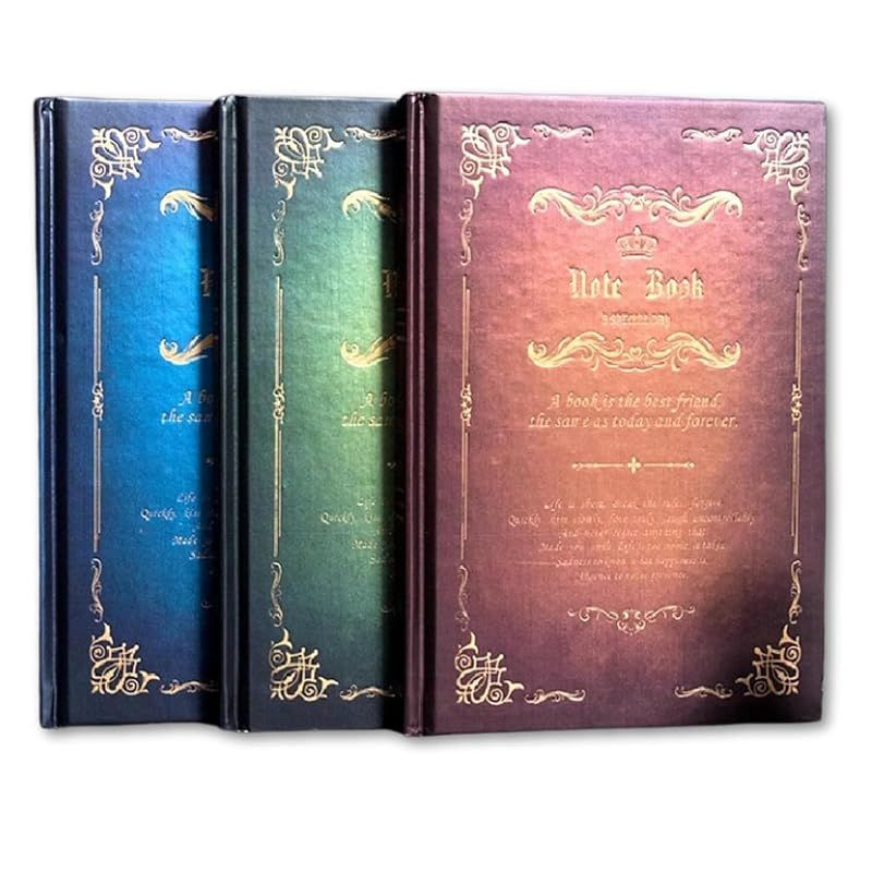 【新品】 Aristal アンティークノート【魔導書風ヴィンテージ】日記帳 メモ帳 レトロ装飾 おしゃれ 贈り物 A5サイズ (3色セット)